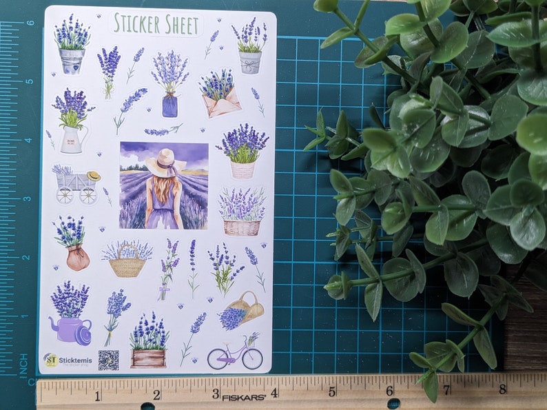 Lavender Flower Stickers: Waterproof Floral Decals for Planners - Etsy