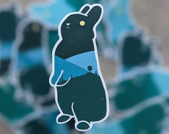 Galaxy Bunny Waterproof Vinyl Sticker | Cute Rabbits | Cute Stationery sticker die cut laptop decal accessory