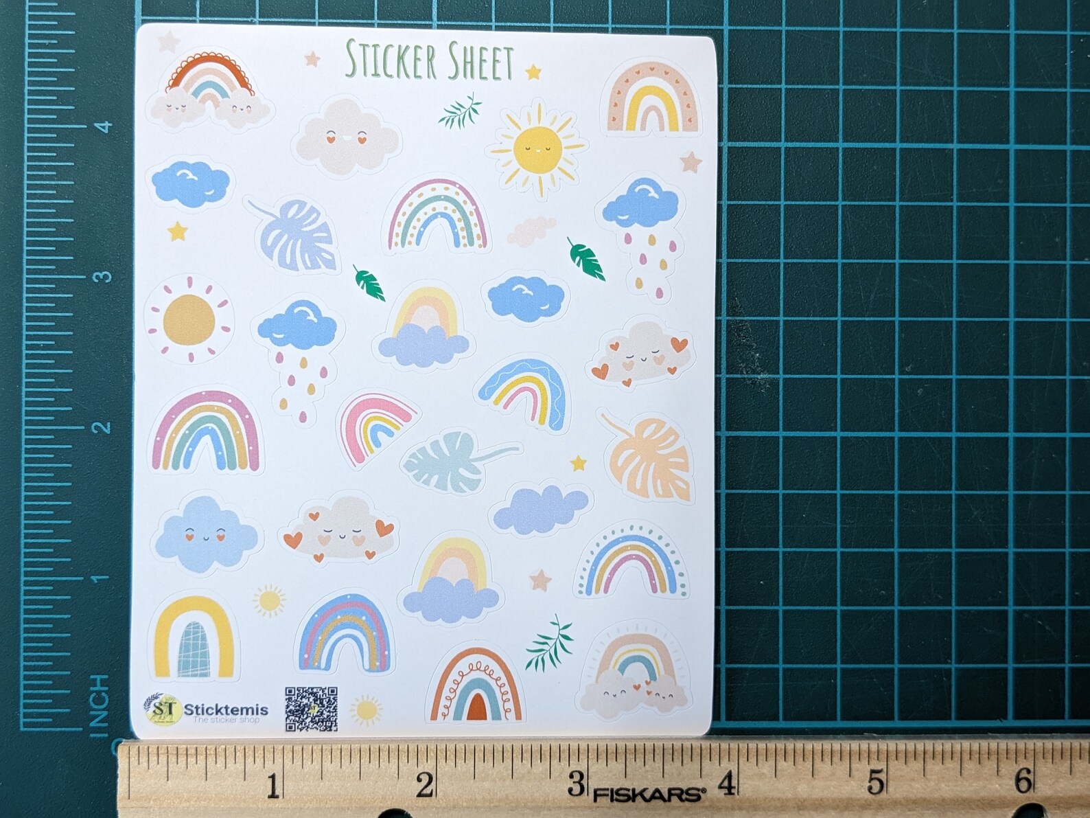 Pastel Rainbow Cloud Sticker Sheet: Planner Scrapbook Stickers - Etsy