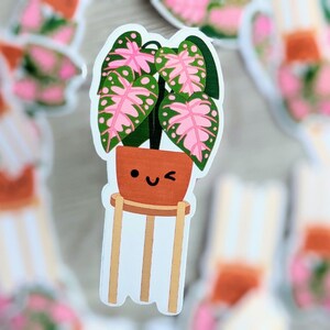 Autocollant mignon en vinyle Caladium d'Hawaï | Sticker plante d'intérieur minimaliste