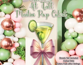 H4977 4ft Martini Party prop cut out.  Approx 4ft Tall Stands Not Included.