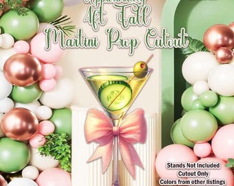 H4975 4ft Martini Party prop cut out.  Approx 4ft Tall Stands Not Included.