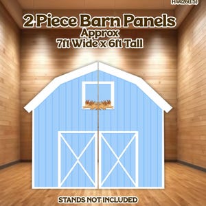 H4426 2 Piece Barn Party Prop, Yard Display, Coroplast, Contour Machine Cut, UV Printed. 7ft wide x 6 ft tall