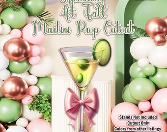 H4976 4ft Martini Party prop cut out.  Approx 4ft Tall Stands Not Included.