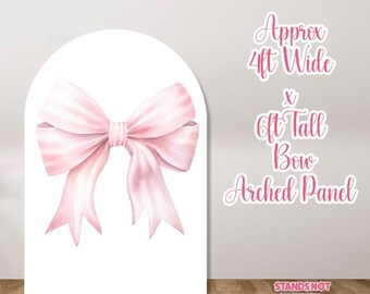 H4360 Pink Bow Arched Panel Approx 4x6ft Prop. Stands not included and scored to ship