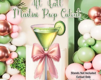 H4984 4ft Martini Party prop cut out.  Approx 4ft Tall Stands Not Included.