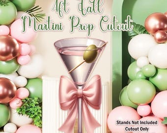 H4985 4ft Martini Party prop cut out.  Approx 4ft Tall Stands Not Included.
