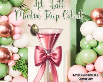 H4981 4ft Martini Party prop cut out.  Approx 4ft Tall Stands Not Included.