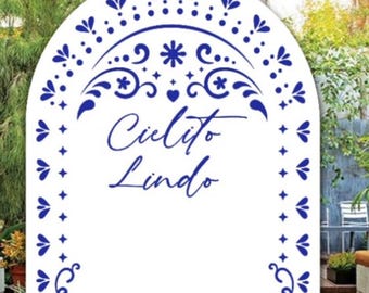 Cielito Lindo Panel 4x6ft - white & blue mexican prop