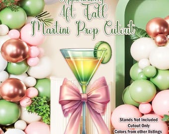 H4980 4ft Martini Party prop cut out.  Approx 4ft Tall Stands Not Included.