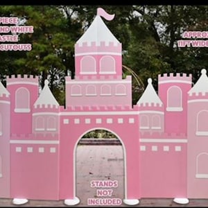 4 piece pink and white large Castle prop cutout - stakes or stands not included ships at 6ft