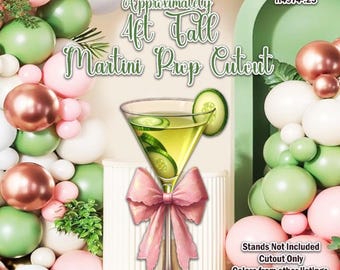 H4974 4ft Martini Party prop cut out.  Approx 4ft Tall Stands Not Included.