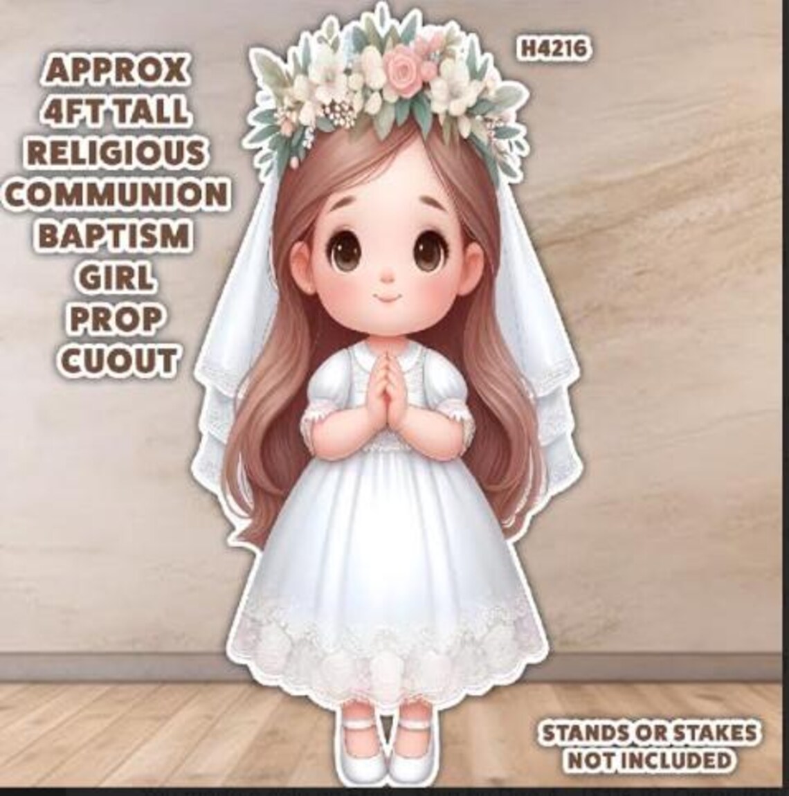 H4216 Praying Communion Religious Girl Prop Cutout. Approx 4ft Tall ...