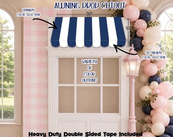 3FT Wide Custom Awning Prop | Parisian Café Window Prop | Baby Shower | Market Booth | Ready to Install. Coroplast Single Piece Cutout.