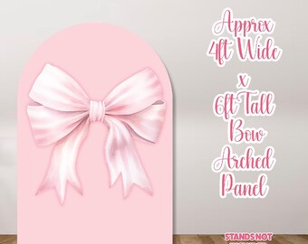 H4363 Pink Bow Arched Panel Approx 4x6ft Prop. Stands not included and scored to ship