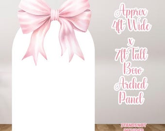 H4364 Pink Bow Arched Panel Approx 4x7ft Prop. Stands not included and scored to ship