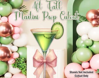 H4982 4ft Martini Party prop cut out.  Approx 4ft Tall Stands Not Included.