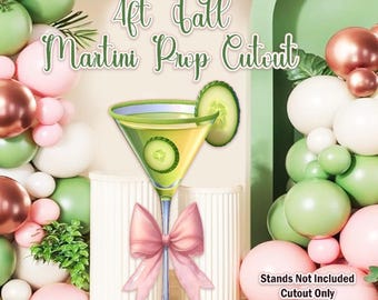 H4987 4ft Martini Party prop cut out.  Approx 4ft Tall Stands Not Included.