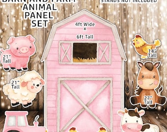 9 Piece Barn and Farm Animals Set Party Prop Panels, Yard Display, Coroplast, Contour Machine Cut, UV Printed H068-5/2241-8/2563