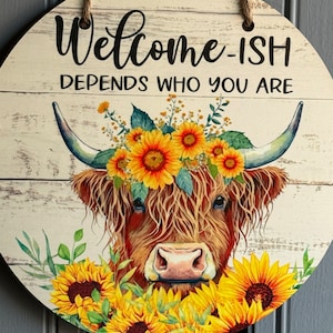 Highland Cow Door Hanger