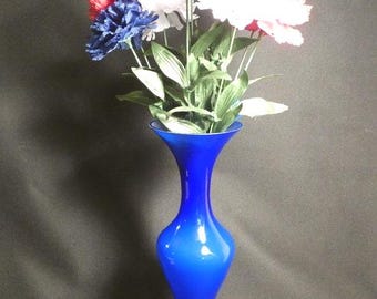 Cobalt Blue 16 inch Glass Vase