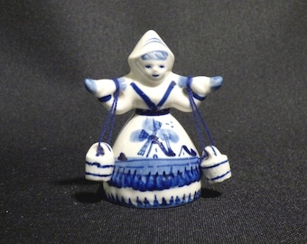 Delft Blue Dutch Milkmaid Bell 3"