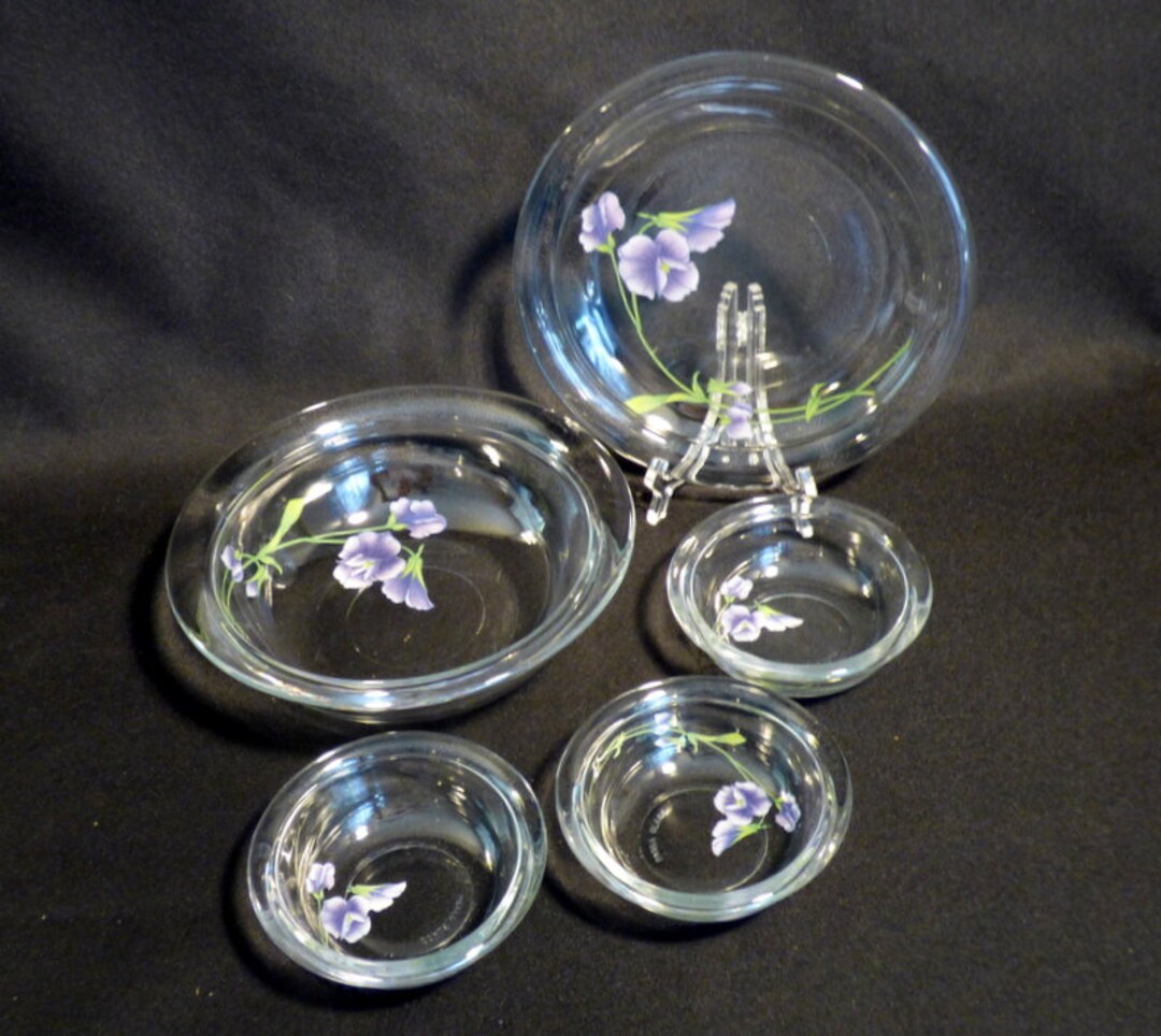 Parka Glass 5 Piece Set 'morning Glory' Etsy