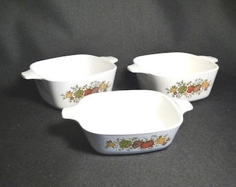 Corning Ware Spice of Life Baking Dishes (3) no lids