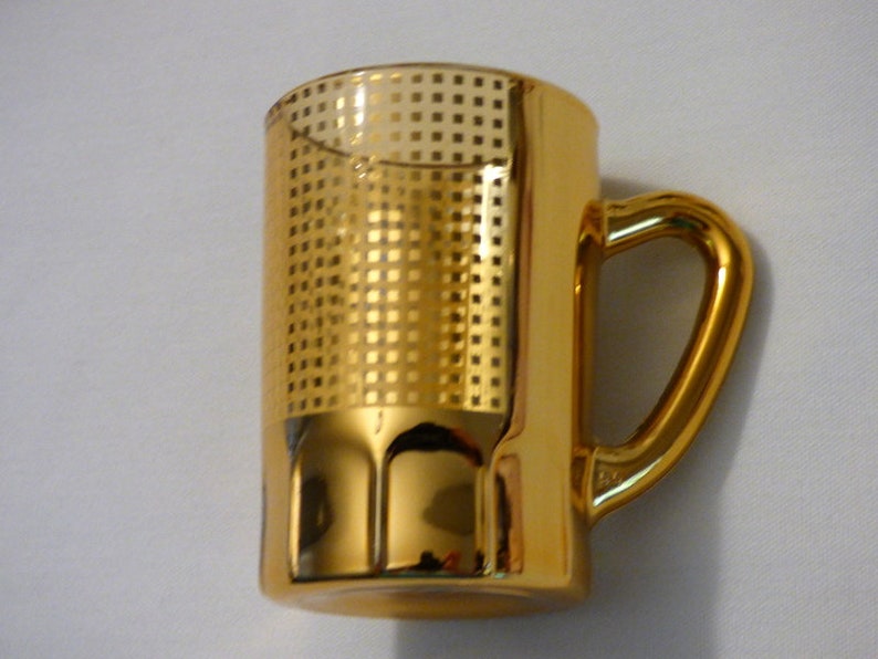 Six Glass Gold Leaf Gridwork Japanese Tea Mugs 2.75 Etsy
