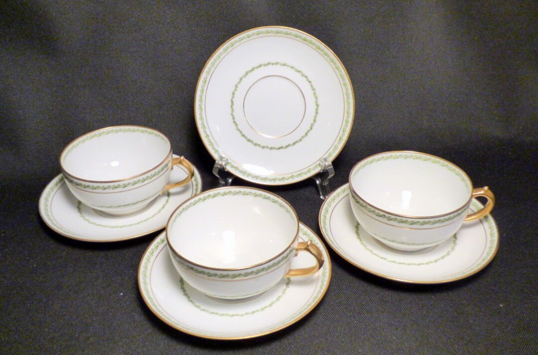 Vintage Limoges French Teacup and Saucer Set 'the Castiglione' Etsy