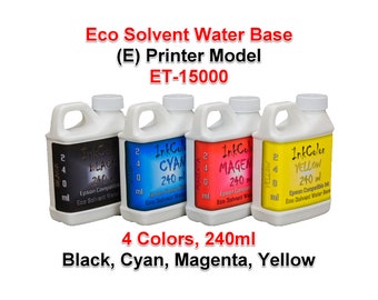 Eco Solvent Water Base Ink 4 Colors 240ml for (E) printer model ET-15000 4 Bottles