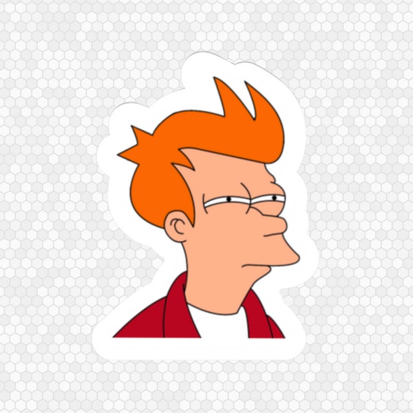 Futurama Sticker - Skepetical Fry