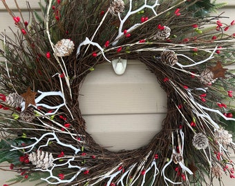 Country Christmas and berry wreath