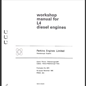 Perkins L4 diesel engine Workshop Service Manual PDF