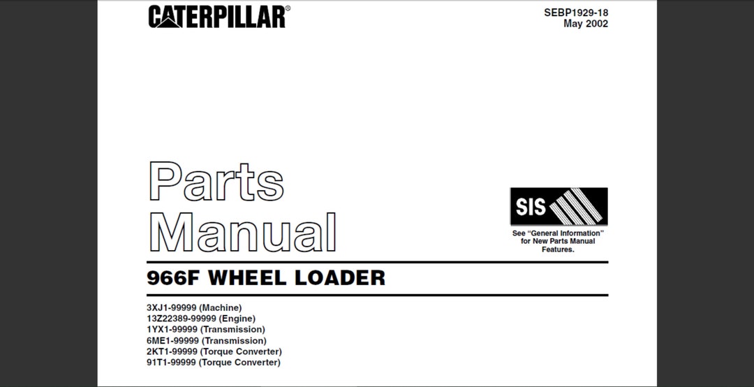 キャタピラー 部品カタログ 966D ホイールローダ キャタピラー 部品カタログ 966D ホイールローダ