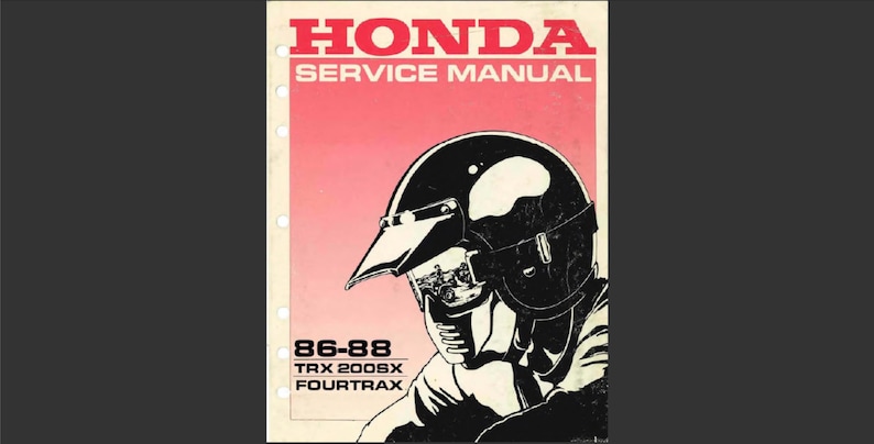 1986 1987 1988 Honda TRX200SX Fourtrax ATV Repair Workshop Service