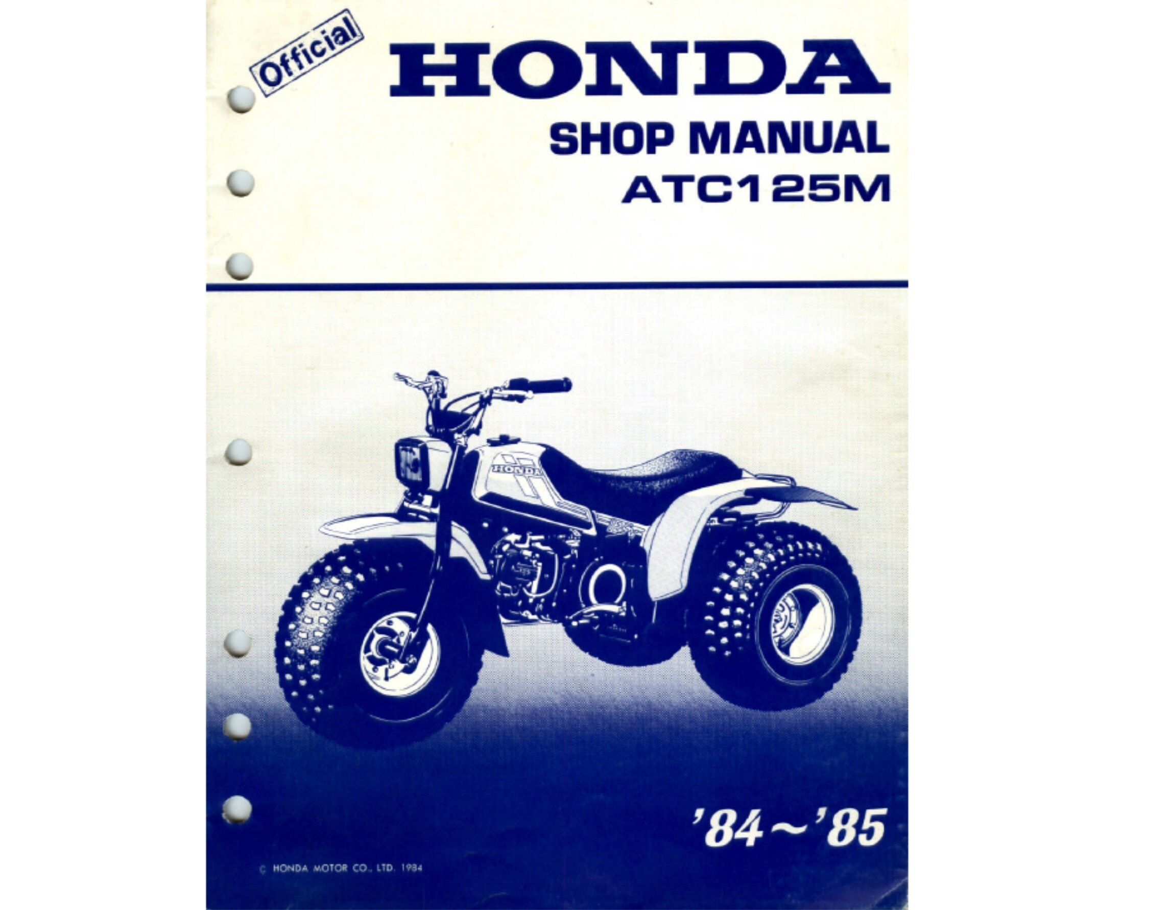 1984 1985 Honda ATC 125M Repair Workshop Service Manual PDF
