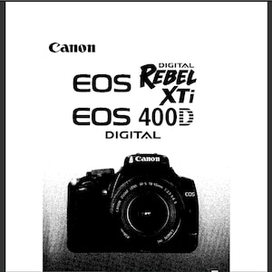Canon EOS 400D Rebel XTi user owners manual PDF digital download