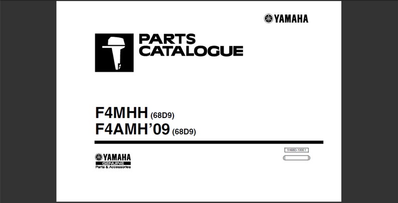 Yamaha F4MHH (68D9) and 2009 F4AMH (68D9) Marine Outboard spare parts list Manual CatalogPDF digital download 5
