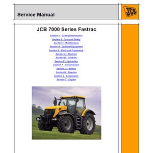 JCB 7000 Series Fastrac Tractor Publication 9803/8060-3 Service Manual pdf