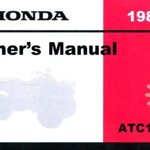 1984 Honda ATC 125M Owners Manual PDF digital download