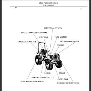 Kubota B2410HSDB tractor spare parts list pdf digital download