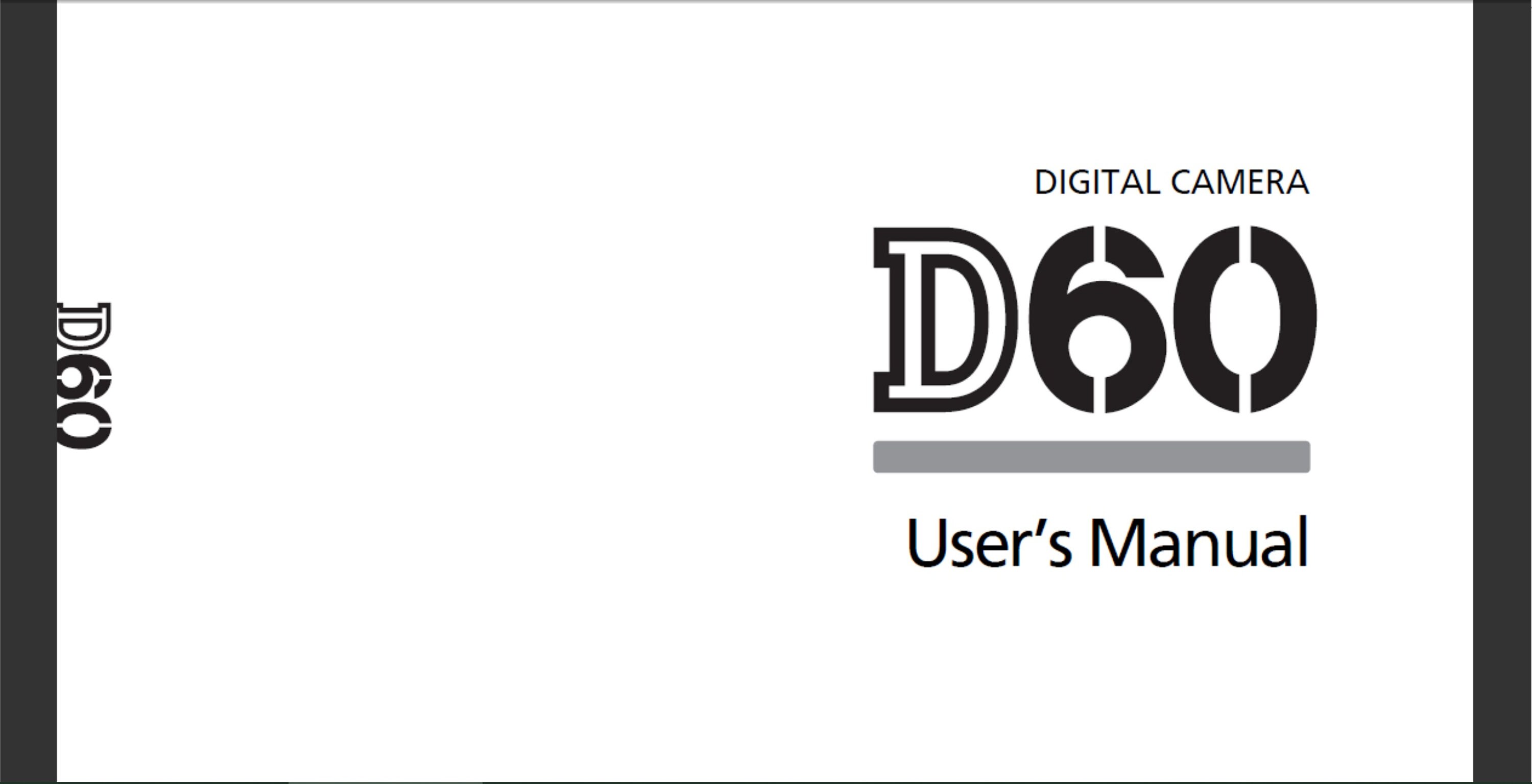 Nikon D60 user owners manual PDF digital download