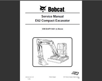 Bobcat E62 Bagger-Werkstatt-Servicehandbuch als digitaler Download im PDF-Format