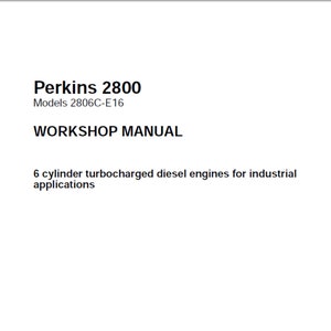 Perkins 2800 models 2806C-E16 diesel engines Workshop Service Manual PDF digital download