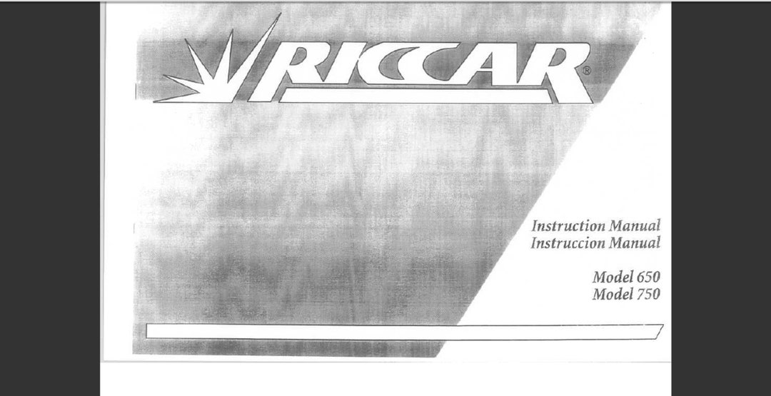 Riccar 650 and Riccar 750 Owners Manual PDF Digital Download Etsy