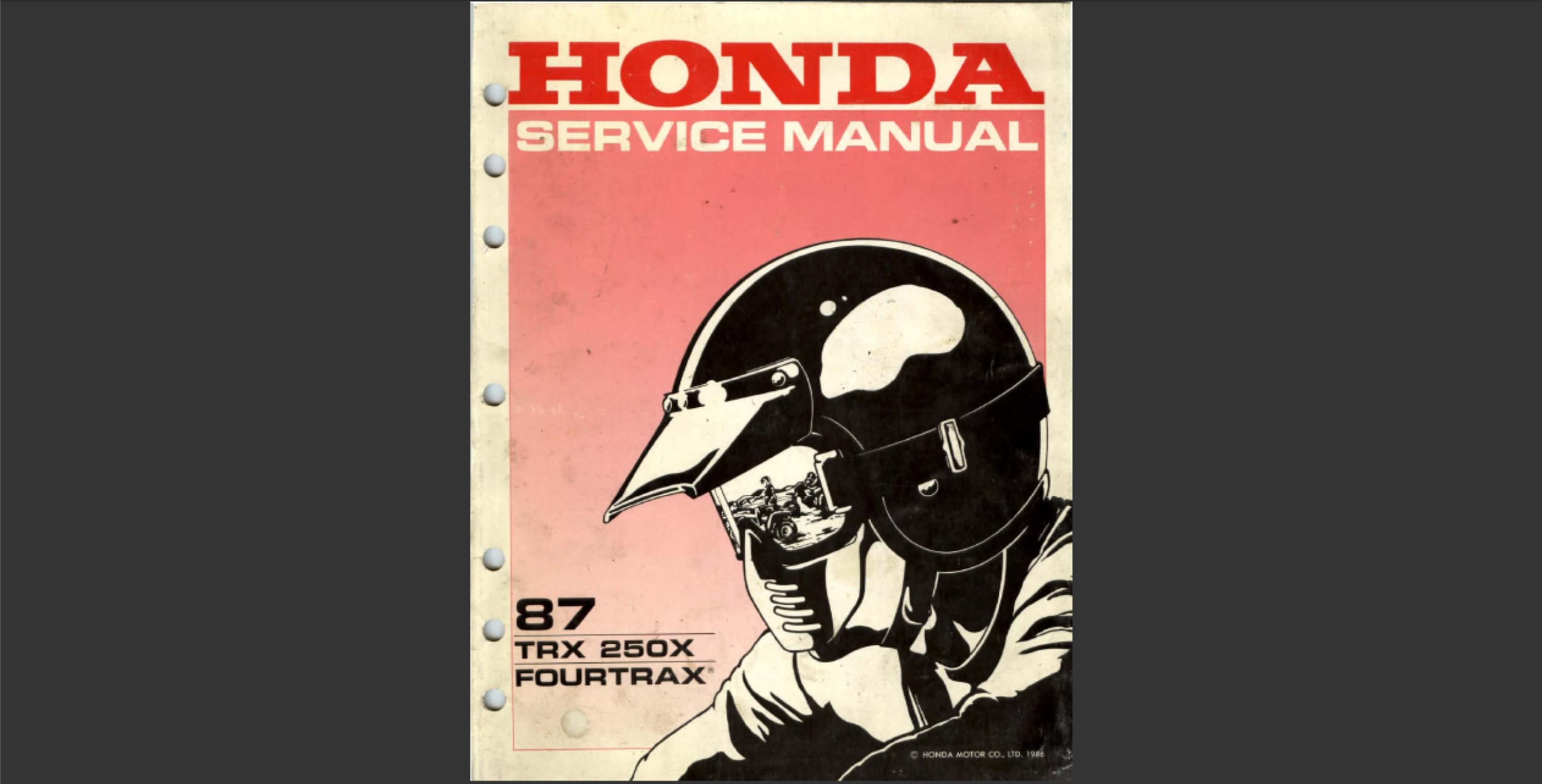 1987 Honda TRX250X Fourtrax ATC Repair Workshop Service Manual PDF