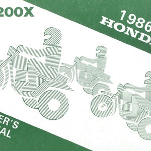 1986 Honda ATC 200X Owners Manual PDF digital download