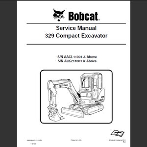 Bobcat 329 Excavator Workshop Service Manual PDF digital download 1