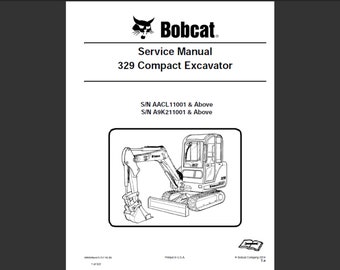 Bobcat 329 Bagger Werkstatt Service Handbuch PDF digitaler Download 1